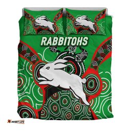 Rabbitohs Rugby Aboriginal Art Bedding Set -