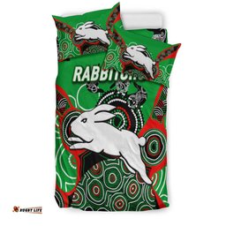 Rabbitohs Rugby Aboriginal Art Bedding Set -