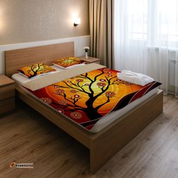 Australia Indigenous Bedding Set - Tree on the hill aboriginal inspired