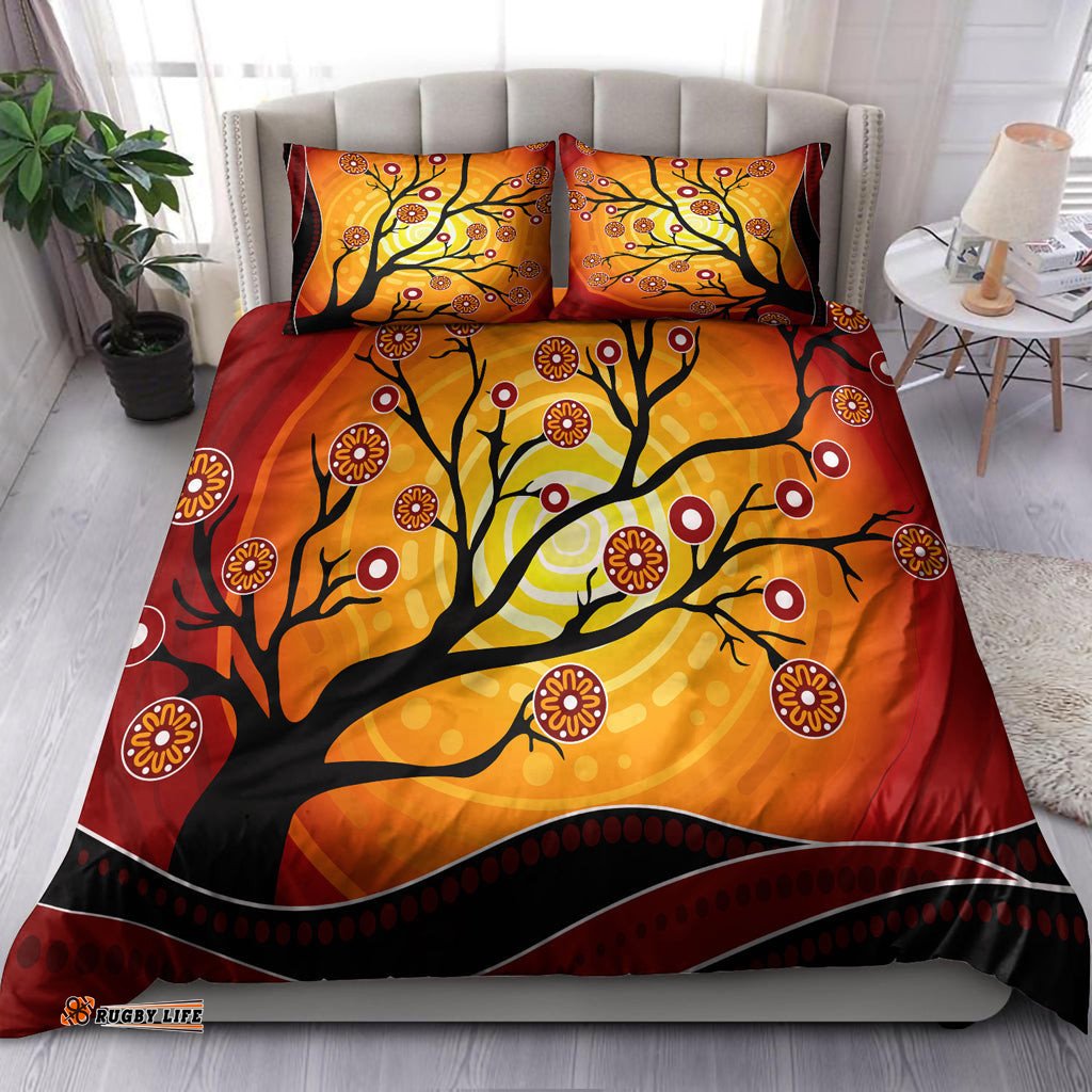 Australia Indigenous Bedding Set - Tree on the hill aboriginal inspired