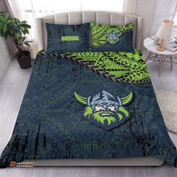 Canberra Raiders Bedding Set Grunge Polynesian Tattoo - NRL