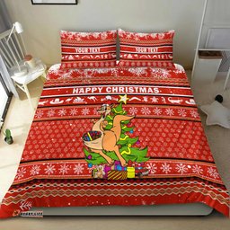 Custom Personalised Australia Christmas Kangaroo Aboriginal Pattern Bedding Set -