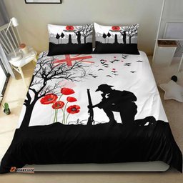 VibeHoodie Bedding Set - New Zealand Anzac Lest We Forget Remebrance Day White Bedding Set