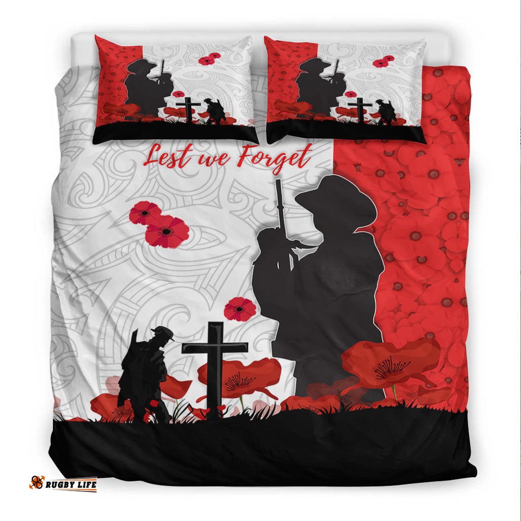 VibeHoodie Bedding Set - New Zealand Anzac Lest We Forget Bedding Set