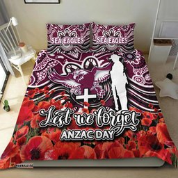 Sea Eagles Bedding Set Anzac Day Poppy Flowers With Aboriginal