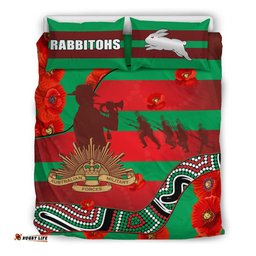 Rabbitohs Anzac Day Bedding Set Rugby South Sydney Indigenous Military