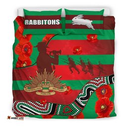 Rabbitohs Anzac Day Bedding Set Rugby South Sydney Indigenous Military