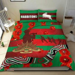 Rabbitohs Anzac Day Bedding Set Rugby South Sydney Indigenous Military