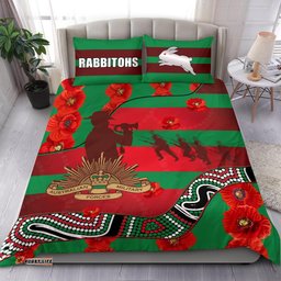 Rabbitohs Anzac Day Bedding Set Rugby South Sydney Indigenous Military