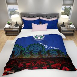 New Zealand Warriors Bedding Set Aboriginal Rugby Anzac Day Poppy With Soldiers- NRL