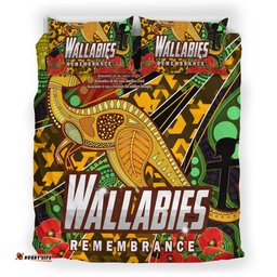 Wallabies Rugby Bedding Set - Anzac Day Aboriginal Wallabies Kangaroo Bedding Set