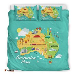 Bedding Sets - Australia Map Bed Travel Map Symbol Sets