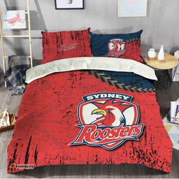 Sydney Roosters Bedding Set Grunge Polynesian Tattoo - NRL