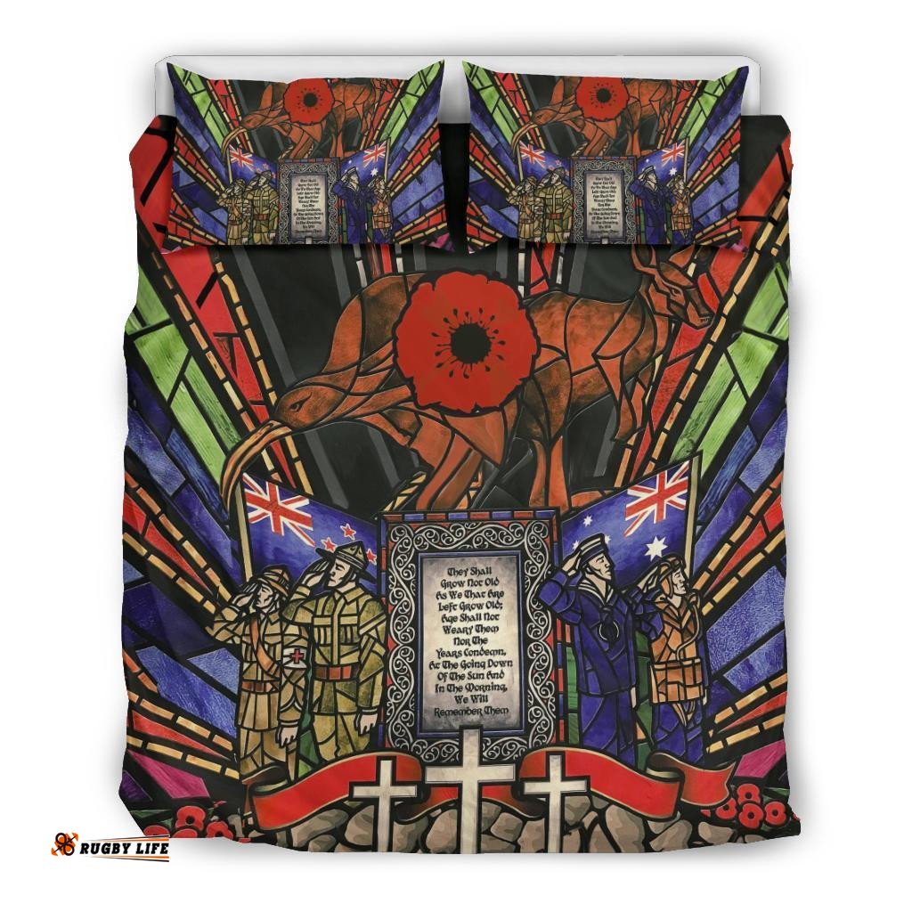 New Zealand Bedding Set, Anzac Day Lest We Forget Australia Duvet Cover And Pillow Case
