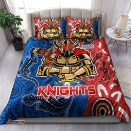 Knights Aboriginal Rugby Bedding Set - Custom Indigenous Knights With Aussie Lizard and Eagle RLT13