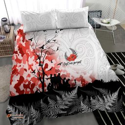 Kei Wareware Tatou New Zealand ANZAC Day Bedding Set Lest We Forget
