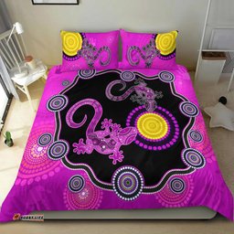 Aboriginal Lizard Bedding Set Attracted Australia Version Purple