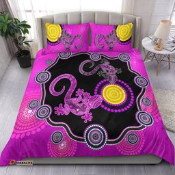 Aboriginal Lizard Bedding Set Attracted Australia Version Purple