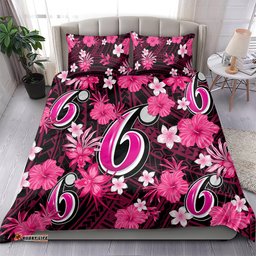 Australian Sixers Cricket Bedding Set Baeuty Pacific Hibiscus and Polynesian Pattern