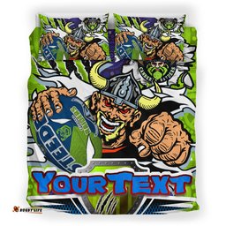 Raiders Rugby Custom Aboriginal Bedding Set - The Indigenous Vikings Power Scratch Style RLT13