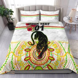 Custom Personalised Penrith Panthers ANZAC 2022 Bedding Set Indigenous Vibes White