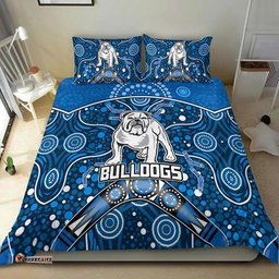 Bulldogs Rugby Bedding Set Boomerang Indigenous Dots