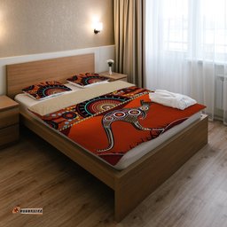 Aboriginal Bedding Set - Kangaroo With Dot Painting
