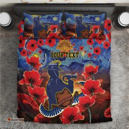 Personalised Cowboys Rugby ANZAC Bedding Set Starry Night and Field of Poppies