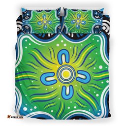 Australia Aboriginal Inspired Bedding Set - Aboriginal Connection Concept Artwork 03