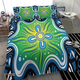 Australia Aboriginal Inspired Bedding Set - Aboriginal Connection Concept Artwork 03