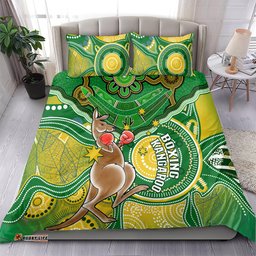 Personalised Australia Boxing Kangaroo Bedding Set Aussie Indigenous Art Mix National Color