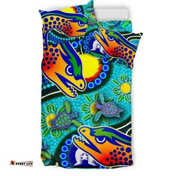 Eels Rugby Bedding Set - Indigenous Eels With Aboriginal and Torres Strait Islander Flag RLT13