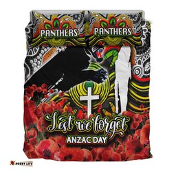 Panthers Bedding Set Anzac Day Poppy Flowers With Aboriginal