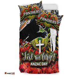 Panthers Bedding Set Anzac Day Poppy Flowers With Aboriginal