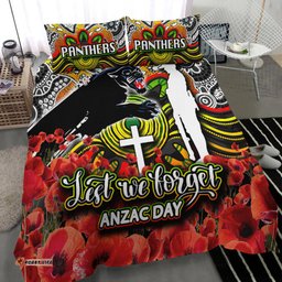 Panthers Bedding Set Anzac Day Poppy Flowers With Aboriginal