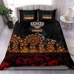 Wests Tigers Bedding Set Aboriginal Rugby Anzac Day Poppy With Soldiers- NRL