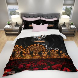 Wests Tigers Bedding Set Aboriginal Rugby Anzac Day Poppy With Soldiers- NRL