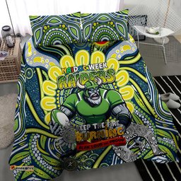 Custom NAIDOC Week 2024 Raiders Bedding Set Mascot Rugby