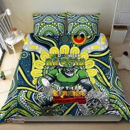 Custom NAIDOC Week 2024 Raiders Bedding Set Mascot Rugby
