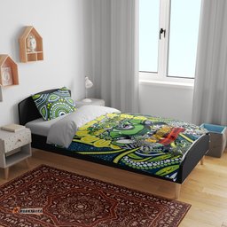 Custom NAIDOC Week 2024 Raiders Bedding Set Mascot Rugby