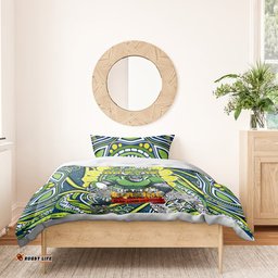 Custom NAIDOC Week 2024 Raiders Bedding Set Mascot Rugby