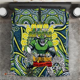 Custom NAIDOC Week 2024 Raiders Bedding Set Mascot Rugby