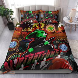 Rabbitohs Rugby Custom Camouflage Anzac Poppy Bedding Set - Souths Anzac Lest We Forget Spirit RLT13