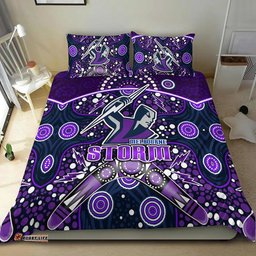 Storm Rugby Bedding Set Melbourne Boomerang Indigenous Dots