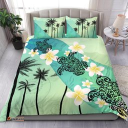 Turtle Plumeria Bedding Set