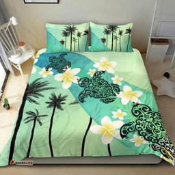 Turtle Plumeria Bedding Set