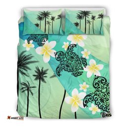 Turtle Plumeria Bedding Set