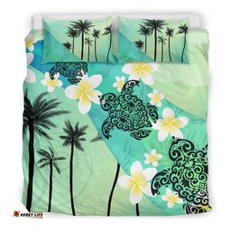 Turtle Plumeria Bedding Set