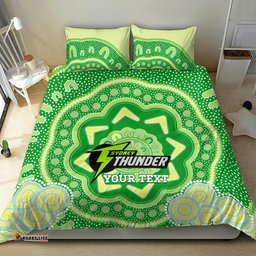 Custom BBL Thunder Cricket Bedding Set 2024 Aboriginal Art