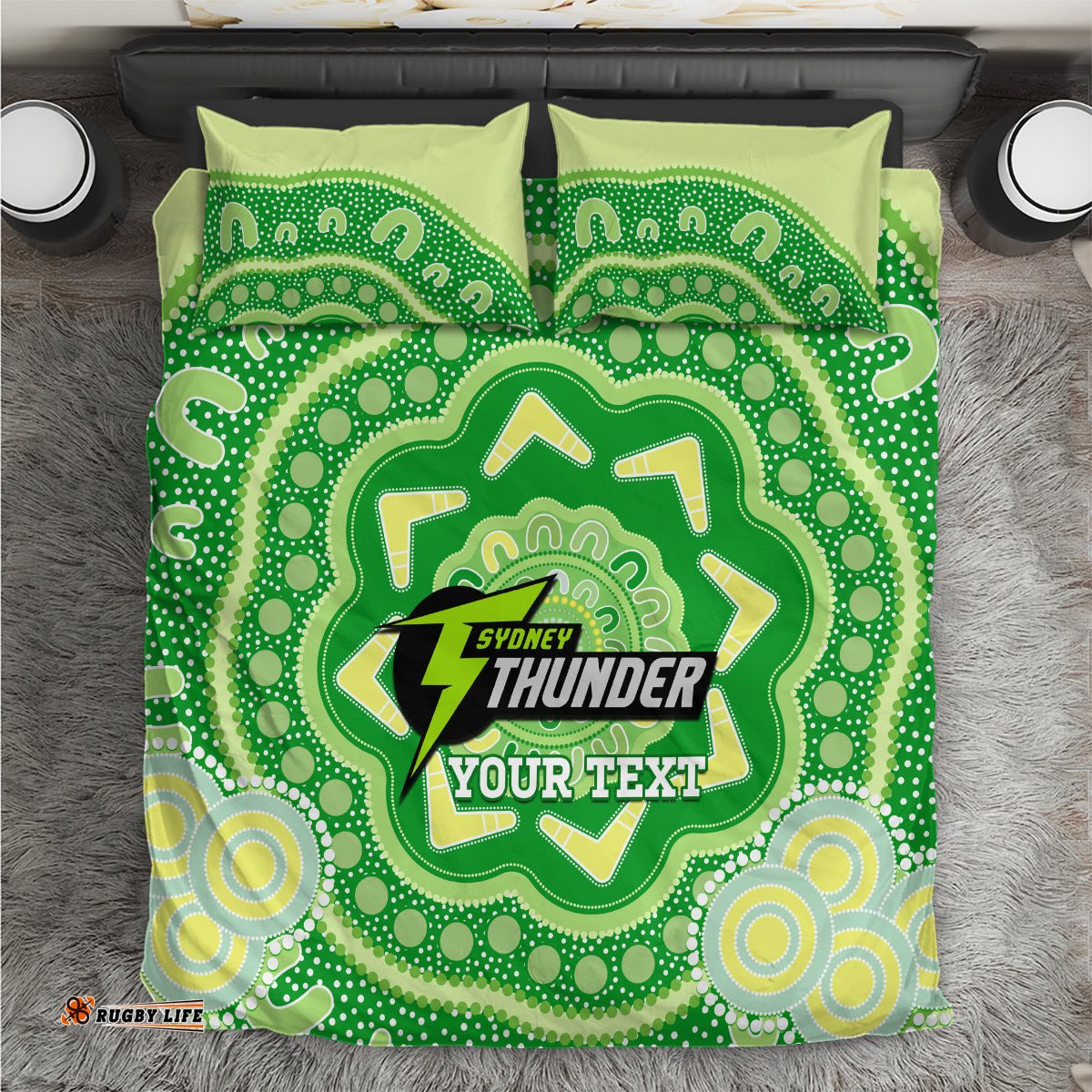 Custom BBL Thunder Cricket Bedding Set 2024 Aboriginal Art